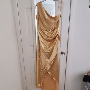 Sheath One-Shoulder gold dress